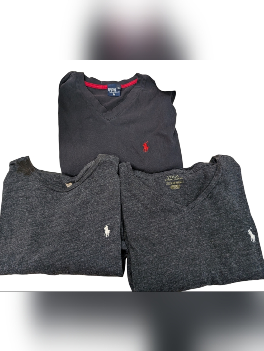 Polo by Ralph Lauren Men's V-Neck & Crew T-shirts in Navy and Charcoal